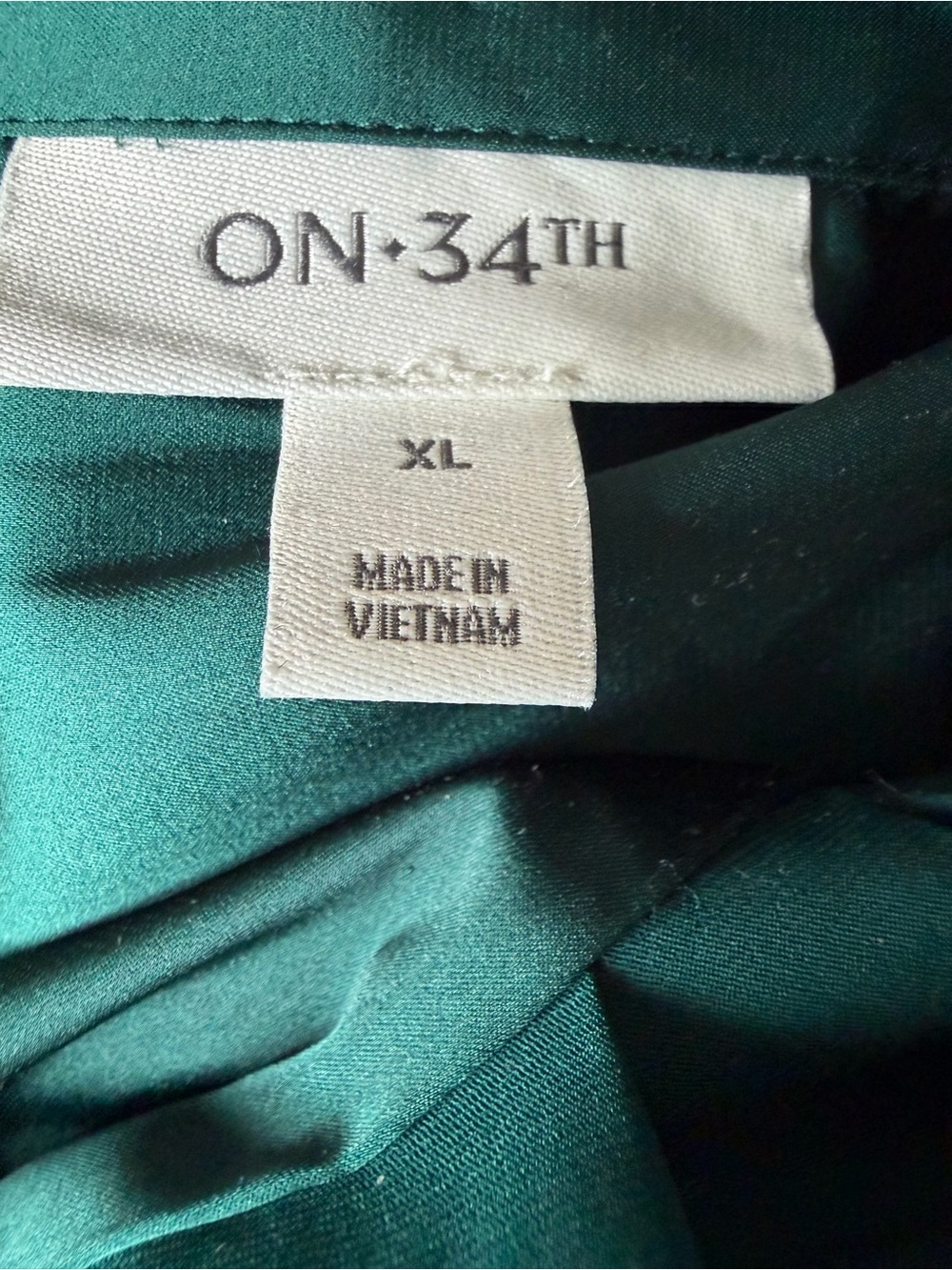 Emerald Green Silky Button-Front Blouse - Picture 8 of 8